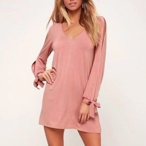 Lulu’s glory of love mauve shift dress size small